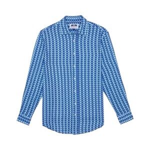 Love Brand & Co ABACO Men's Linen Shirt Long Sleeve Button Down Whale Tale M